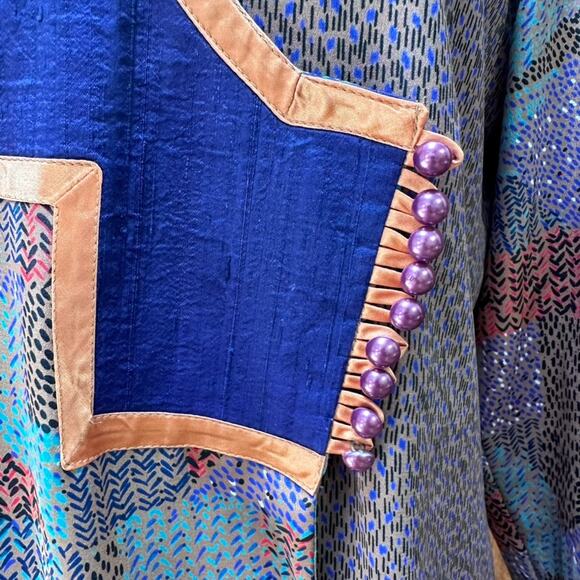 Vintage 1980s Maggie Shepherd Australia Tunic Blouse Asymmetrical Top M oversize - Picture 7 of 10